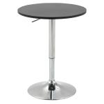 HOMCOM Mesa de Bar Regulable en Altura con Base Redonda y Antideslizante para Cocina Comedor Ø60x69-93 cm Negro(c-3)