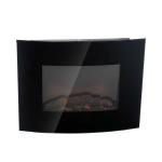 HOMCOM Chimenea Eléctrica de Pared Estufa Eléctrica Calentador de Fuego 900/1800W con Mando a Distancia Termostato Llama LED 7 Colores(c-3)