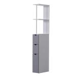 kleankin Armario Alto de Baño de 5 Niveles Estantería Columna de Baño con 3 Estantes 1 Puerta Balda Interior Ajustable Gran Almacenaje 40x38x160cm(c-2)