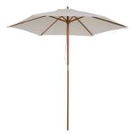 Outsunny Sombrilla Parasol de Patio Terraza Jardín Diámetro 2,5m Altura 2,25m Color Crema(c-1)