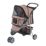 PawHut Cochecito Plegable Mascotas 75x45x97cm Perros Gatos Carrito Ruedas giran 360 grados Azul(c-3)