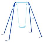 Outsunny Columpio Doble para Niños +3 Años con Soporte de Metal Juego de Columpio Infantil Cuerda Ajustable Exteriores Carga Máx. 40kg 220x160x180cm Verde Rojo(c-1)