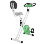 HOMCOM Bicicleta Estática para Ejercicios Profesional Bicicleta Vertical Plegable de Forma X con 8 Niveles Resistencia Magnética Asiento con Altura Ajustable Acero 43x97x109 cm Verde(c-2)