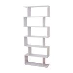 HOMCOM Estanteria Libreria 6 Estantes Madera Forma S 80x24x191 cm Estantes Color Negro(c-3)