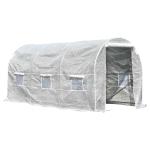 Outsunny Invernadero de Jardín 4x2x2m Huerto Tipo Túnel 6 Ventanas Cultivos Plantas y Verduras Cubierta PE 140g/㎡(c-2)