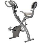 HOMCOM Bicicleta Estática Plegable con Altura y Resistencia Magnética Ajustables con Pantalla LCD y Asiento con Respaldo 97x51x115 cm Gris(c-2)