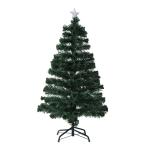 HOMCOM Árbol de Navidad 120cm Artificial Árbol de Pino Decoración Navideña con 16 LED de 3 Colores 130 Ramas Verde PVC(c-1)