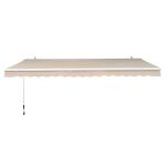 Outsunny Toldo Manual Plegable de Aluminio de 2.95x2.5m para Exterior con Ángulo Ajustable y Manivela para Patio Balcón Jardín Terraza Color Verde y Blanco(c-1)