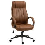 Vinsetto Silla de Oficina Ergonómica Silla Escritorio Giratoria con Altura Ajustable Reposacabezas Reposabrazos y Respaldo Acolchados 61,5x52,5x118-126 cm Marrón(c-3)