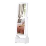 HOMCOM Espejo de Maquillaje de Pie Reclinable Nórdico para Dormitorio Salón Blanco de Madera 47x46x148cm(c-2)