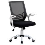 Vinsetto Silla de Oficina Ergonómica Silla Escritorio Giratoria con Altura Ajustable Reposabrazos Abatible Soporte Lumbar y Respaldo Transpirable 62,5x55x94-104 cm Azul(c-3)