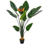 Outsunny Árbol de Ficus Artificial de 145 cm de Altura 756 Hojas con Maceta para Decoración de Hogar Interiores y Exteriores Verde(c-8)