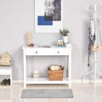HOMCOM Mesa Consola Mesa de Recibidor Entrada con 2 Cajones y Estantes Inferiores Estilo Moderno Marco Metálico 105x40x76 cm Blanco(c-3)