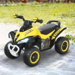 HOMCOM Quad Andador Cuatrimoto para Niños Mayores de 18 Meses con Función de Luces y Música Diseño Novedoso 67,5x38x44 cm Amarillo(c-2)