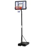 HOMCOM Juego de Canastas de Baloncesto Plegables y Portátiles con Contador Electrónico Doble y 4 Pelotas de Baloncesto 205x110x205cm (PxANxAL)(c-4)