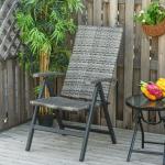 Outsunny Silla Balancin Portátil Cómodo Mecedora para Patio Jardín Terraza con 4 Brazos Oscilante Resistente Metal Tela Textilene Carga 165 KG 75x60x104 cm Marrón(c-2)
