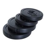 HOMCOM Juego de 4 Discos de Pesas de 5 kg y 10 kg con Orificio de Ø25 mm para Entrenamiento de Fuerza Levantamiento de Pesas Negro(c-2)