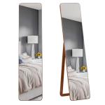 HOMCOM Espejo Joyero Armario de Joyería Montado en Pared o Colgado en Puerta con 2 Cajones Altura Ajustable 35.5x9.5x102cm(c-4)