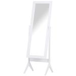 HOMCOM Espejo Joyero Armario de Joyería Montado en Pared o Colgado en Puerta con 2 Cajones Altura Ajustable 35.5x9.5x102cm(c-6)