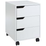 HomCom® Armario Archivador Móvil 3 Cajones Con Ruedas(2 con Frenos)(c-1)