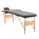 HOMCOM Camilla de Masaje Acolchada de Madera Plegable y Portátil para Tatuaje Fisioterapia Deporte 182x60cm Negro(c-1)