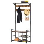 HOMCOM Conjunto de Muebles de Entrada Recibidor Pasillo Set de 3 Piezas Perchero Espejo Zapatero con Cajón 90x22x116cm Madera Blanco(c-3)