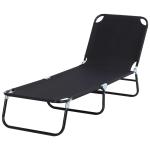 Outsunny Tumbona Plegable Reclinable con Ángulo Ajustable de 3 posiciones para Jardín Exterior Piscina Terraza Camping Carga 120 kg 190x56x28 cm Beige(c-1)