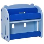 HOMCOM Estantería Infantil de Juguetes y Libros Librería para Niños con 2 Estantes y Compartimento con Tapa Abatible para Habitación de Niños 70x33x62,5 cm Azul(c-1)