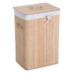 HomCom® Cesto para Ropa Sucia Plegable con Tapa Cesta de Lavandería Rectangular Bambú 70L Marrón(c-1)