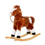 HOMCOM Caballito Balancín Bebé para Niños +3 Años con Sonidos 74x28x65 cm Marrón(c-1)