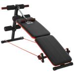 HOMCOM Banco de Abdominales Plegable Ajustable en Altura con 4 Ángulos Soporte para Piernas Ergonómico Multifuncional Banco de Ejercicio 44,5x143x84-92 cm Negro(c-3)