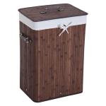 HomCom® Cesto para Ropa Sucia Plegable con Tapa Cesta de Lavandería Rectangular Bambú 70L Marrón(c-2)