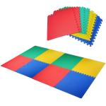 HOMCOM Alfombra Puzzle Bebé 8 Piezas Alfombrillas de Juego Espuma EVA con Área de Cobertura 2,88metros cuadrados No Tóxica 60x60x1,2 cm(c-1)