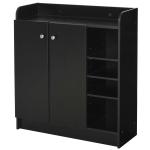 HOMCOM Zapatero Armario Madera Mueble Zapatero Gabinete 2 Puertas 4 Estantes Baldas Interiores Ajustables 83x30x90cm Blanco(c-2)