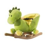 HOMCOM Caballito Balancín Bebé +18 Meses Balancín Peluche Madera con 32 Canciones Cinturón de Seguridad Girafa de Peluche 60x33x45cm(c-1)
