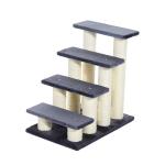 PawHut Escalera para Mascotas de 3 Niveles Escalera para Gatos Perros Mayores de Felpa y Sisal 45x35x34 cm cm Gris(c-2)