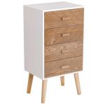 HomCom® Mesita de Noche Madera con 2 Cajones Comoda Rústica Cajonera Mesilla Mueble para Dormitorio(c-2)
