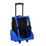 PawHut Transportin Carrito Perro 2 en 1 Mochila Carrito 36x30x49 cm Mascotas Perro Gato Verde(c-1)