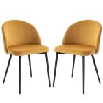 HOMCOM Set de 2 Sillas de Comedor con Asiento y Respaldo Acolchados con Cubierta de Terciopelo Suave y Diseño Moderno Carga 120 kg 49x50x77 cm Gris(c-2)
