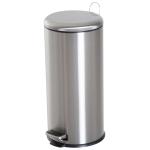 HOMCOM Cubo de Basura con Apertura a Pedal Basurero Automático Cierre Interno Extraíble con Volumen de 30 L Acero Inoxidable Ф29,2x62,9cm(c-2)