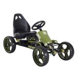 HomCom Go Kart Coche de Pedales Racing Deportivo con Asiento Ajustable Embrague y Freno 99x65x56cm Marco Acero Negro y verde(c-1)