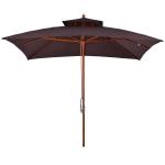 Outsunny Sombrilla de Jardín y Terraza con Parte Superior a Dos Niveles Sistema de Polea Impermeable Poliéster 3x3m Marrón(c-3)