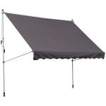 Outsunny Toldo Portátil Balcón Patio de 3x1.5m Toldo Manual Plegable de Aluminio Altura Ajustable con Manivela para Jardín Terraza Exterior Color Beige(c-1)