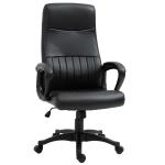 Vinsetto Silla de Oficina Ergonómica Silla de Escritorio Basculante y Giratoria 360° con Altura Ajustable Respaldo Alto y Reposabrazos Piel Sintética 61,5x66x113-123 cm Marrón(c-1)