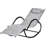Outsunny Mecedora para Exterior Tumbona con Reposabrazos y Función Balancín para Terraza 160x61x79 cm Negro(c-1)
