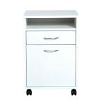 HOMCOM Armario Móvil para Oficina con 3 Cajones Ruedas Universales Freno Cajonera para Organizar Documentos 34x40x60,5 cm Blanco y Natural(c-2)