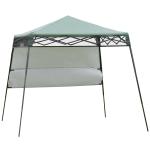 Outsunny Carpa Plegable 2,2x2,2x2m con Lateral Altura Ajustable Protección UV 50+ de Acero y Tela Oxford con Bolsa de Transporte Blanco(c-2)