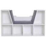 HOMCOM Estantería Librería con Asiento 6 Cubo Librería Original Infantil Zapatero con Cojín Estante con Banco Multiusos 102x30x61cm(c-2)