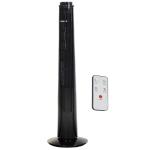 HOMCOM Ventilador Torre con Mando a Distancia 3 Niveles de Velocidad de Expulsión de Aire Temporizador hasta 7.5h Negro 18x78.5cm(c-2)