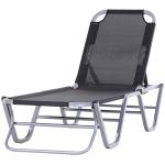 Outsunny Tumbona de Jardín con Respaldo Ajustable en 5 Posiciones de Aluminio y Textilene para Terraza Patio Exterior 163x58,5x91 cm Beige(c-2)